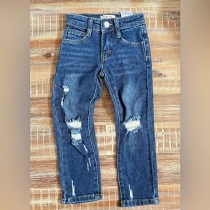 (3/$15) Pink Lily Distressed Girls Blue Denim Jeans